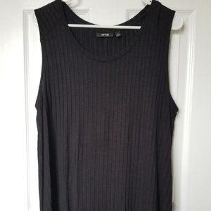 Black, Ribbed, Sleeveless Tank